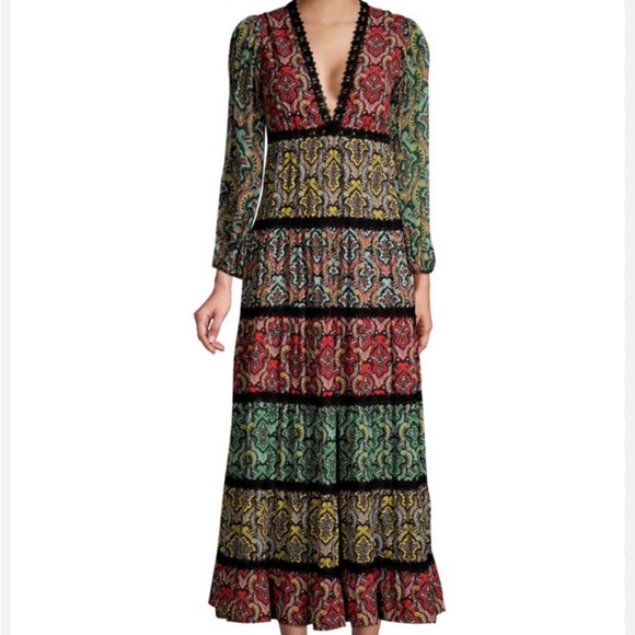 Alice + Olivia Dresses & Skirts - Alice + Olivia Karolina Cottagecore Lace Trim Maxi Dress